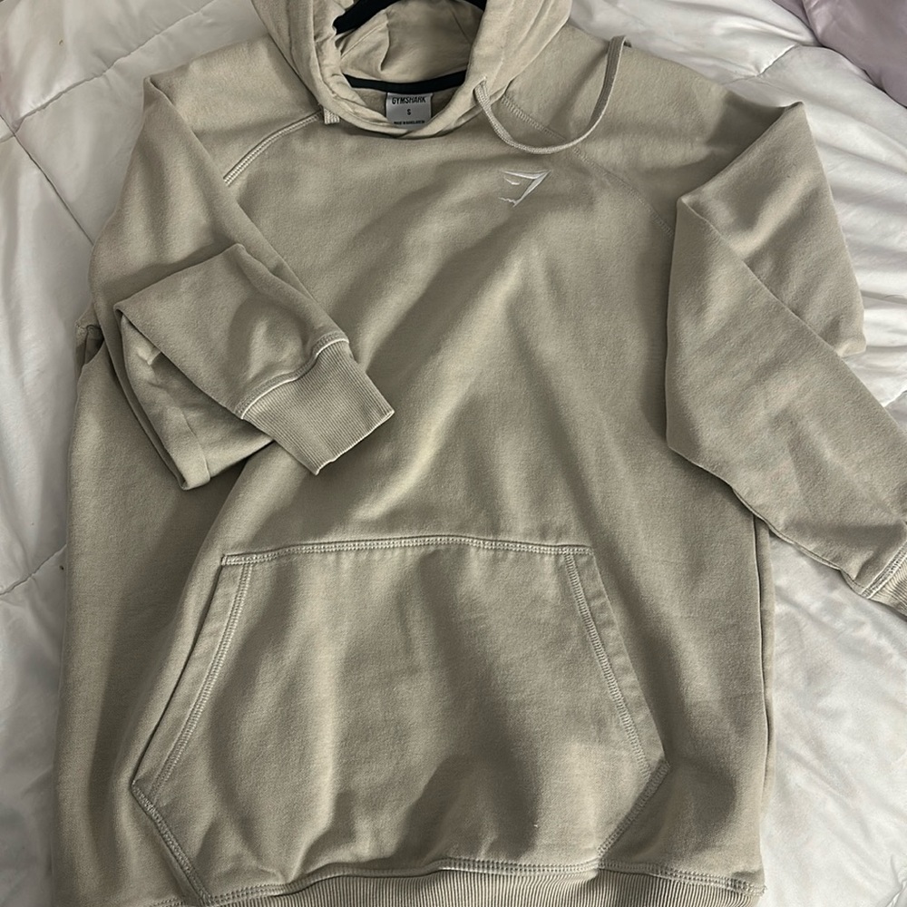 Beige Gymshark hoodie